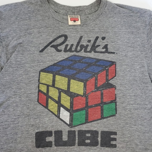 Homage Rubik's Cube Graphic T-Shirt Puzzle Game Novelty Tee Medium Unisex - Picture 1 of 6